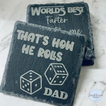 Slate Coasters for Dad