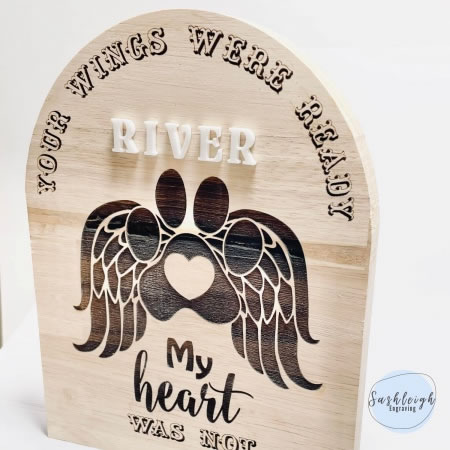 Memorial Pet Plaque - Your Wings were ready