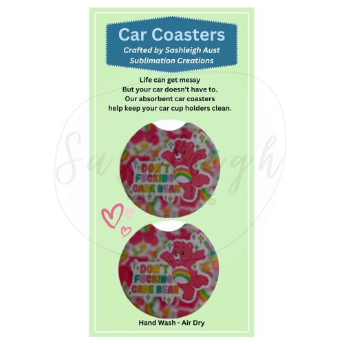 Naughty Care Bear Car Coasters