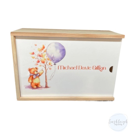 Baby Keepsake Box - Teddy and Balloon