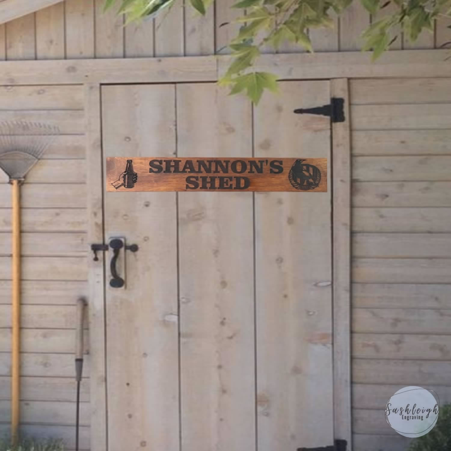 PERSONALISED OUTDOOR SIGN WITH FOOTY TEAM AND BEER SHED/GARAGE