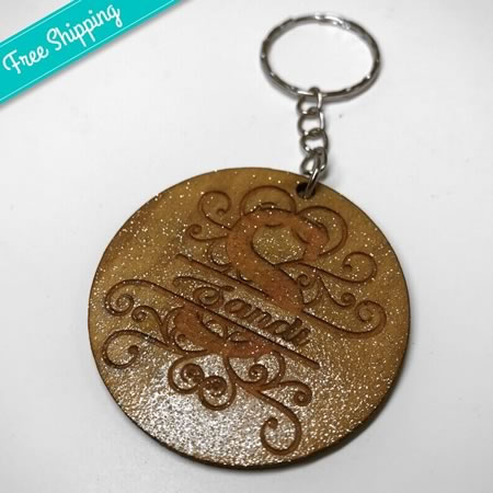 Monogram Key Ring with Inital and Name