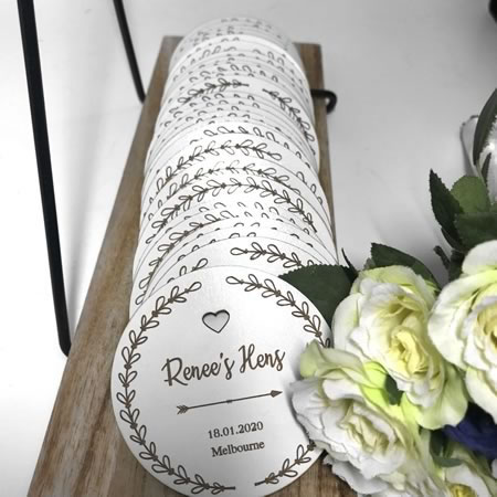 Personalised Hens Invitation Discs