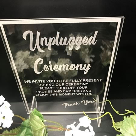 Unplugged Ceremony Plaque