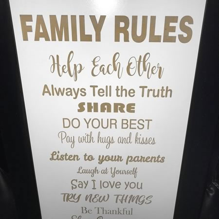 Family Rules Sign