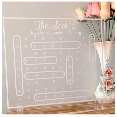 Personalised Family Word Search Plaque
