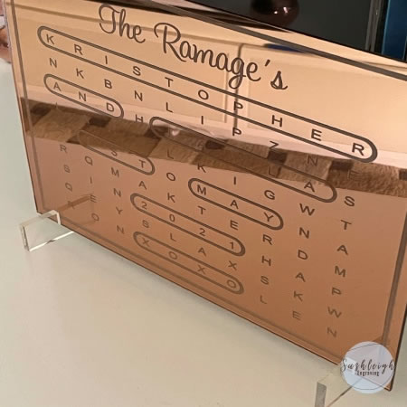 Personalised Family Word Search Plaque in Arcylic
