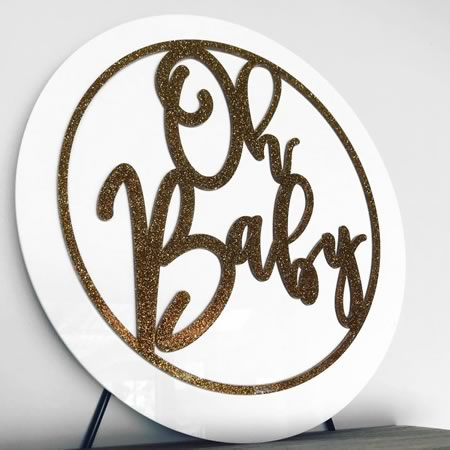 Oh Baby Hoop Sign with Backing