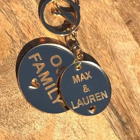 Our Family with 2 Names Key Ring