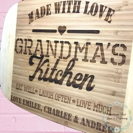 Personalised Made with Love Chopping Board