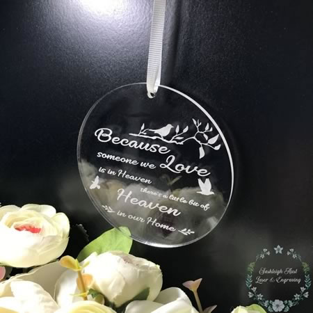 Memorial Ornament - Because someone we love is in Heaven