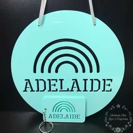 Kids Personalised Name Signs and Keyring