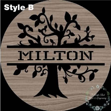 Family Name Personalised Sign with Tree
