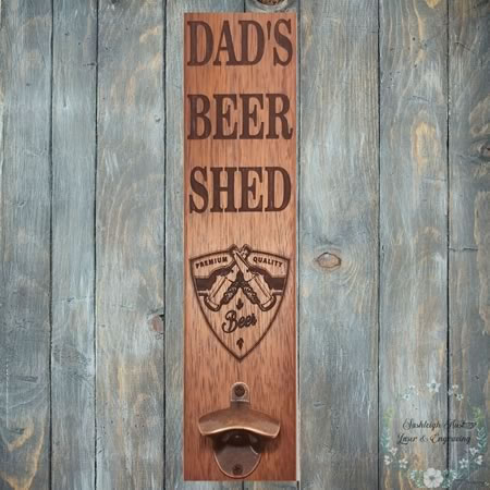 Dads Beer Shed Sign with Bottle Opener