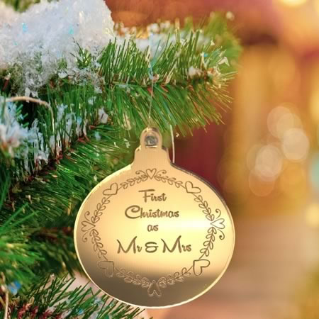 Christmas Ornament - First Christmas as Mr and Mrs