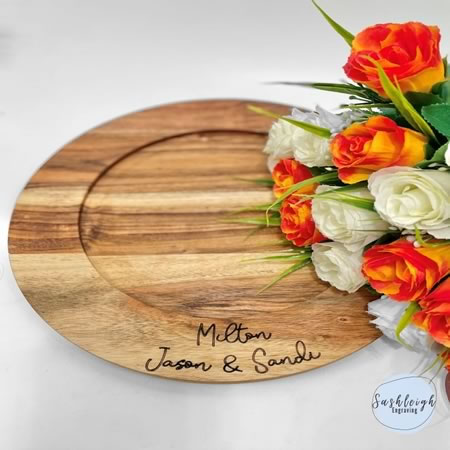 Wooden Round Tray - Names