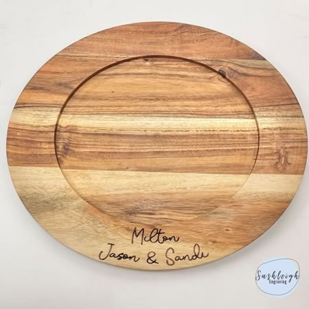 Wooden Round Tray - Names