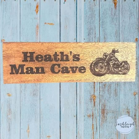 Man Cave Sign with Motorbike
