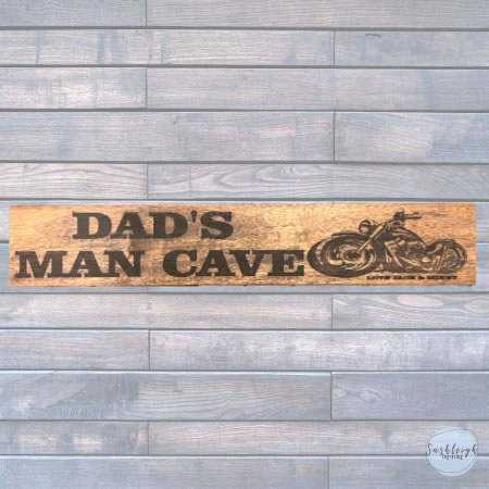 Man Cave Sign with Motorbike