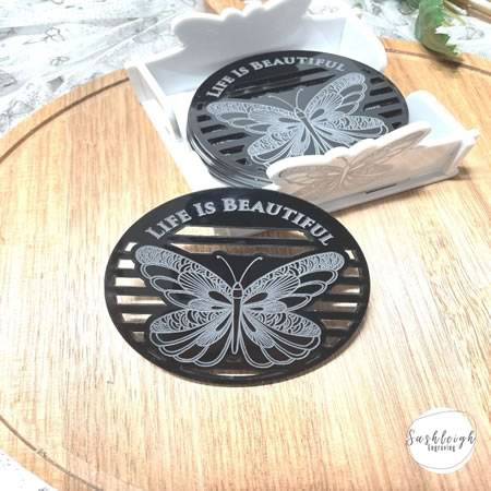 Life is Beautiful Coasters and Holder