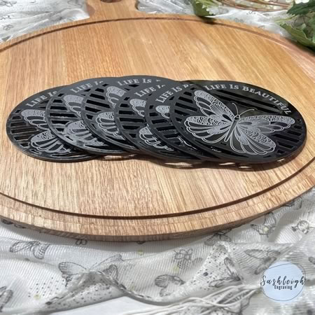 Life is Beautiful Coasters and Holder