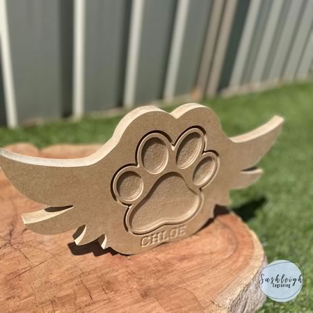 Paw Print with Wings Memorial