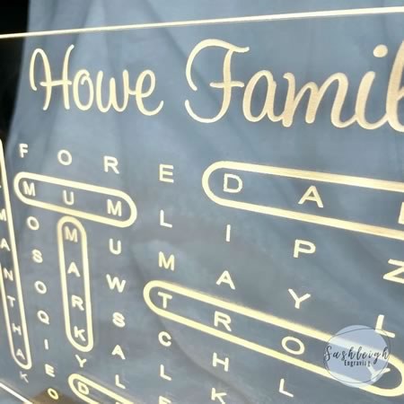 Word Search Personalised Night Light