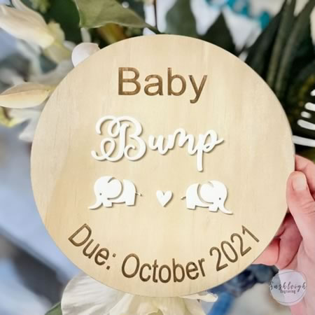Baby Bump Announcement Due Plaque