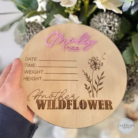 Baby Introducing Wildflower Plaque