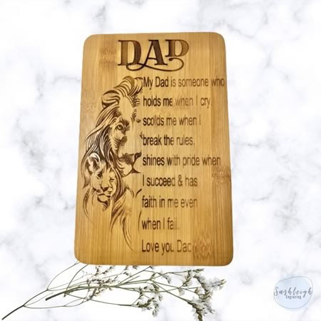 Mini Chopping Board Lion and Cub Dad