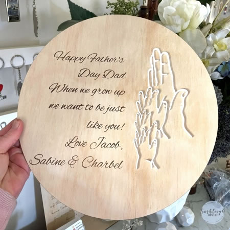 Fathers Day Dad and Baby Hands Plaque