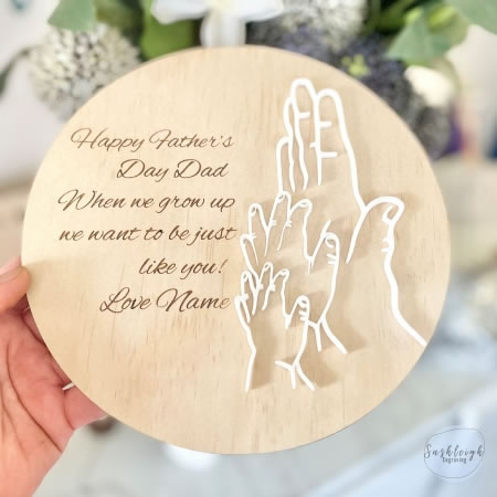 Fathers Day Dad and Baby Hands Plaque