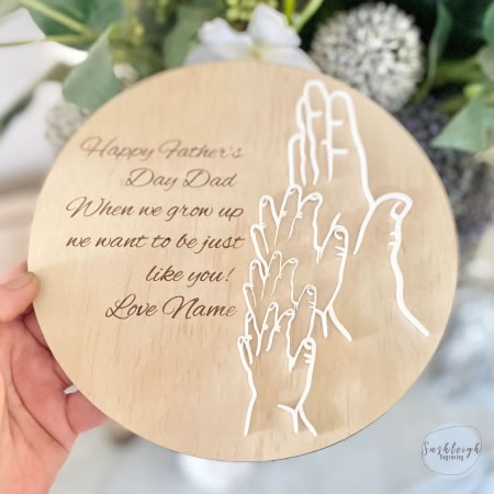 Fathers Day Dad and Baby Hands Plaque