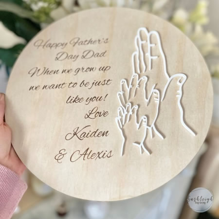 Fathers Day Dad and Baby Hands Plaque