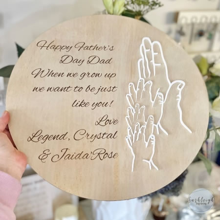 Fathers Day Dad and Baby Hands Plaque