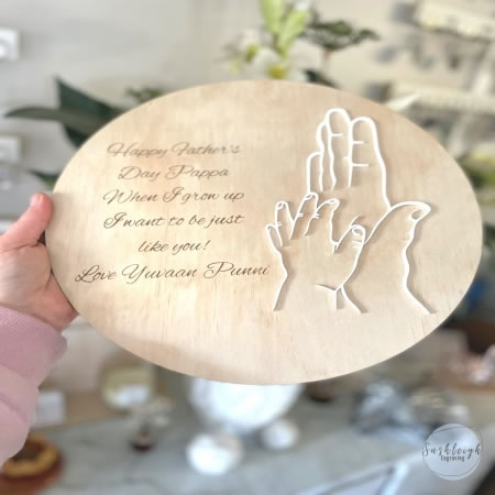 Fathers Day Dad and Baby Hands Plaque