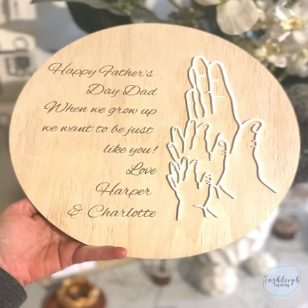 Fathers Day Dad and Baby Hands Plaque