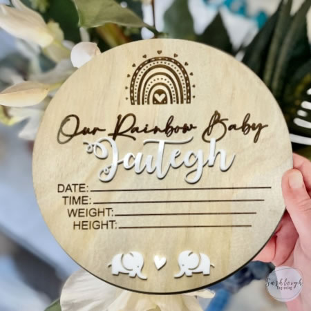 Rainbow Baby Announcement Disc
