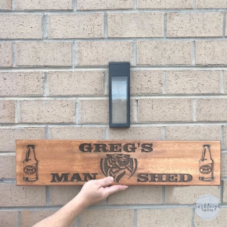 Man Shed with Footy Team Sign