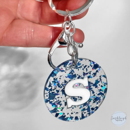 Tinsel Glitter Keyring - Initials