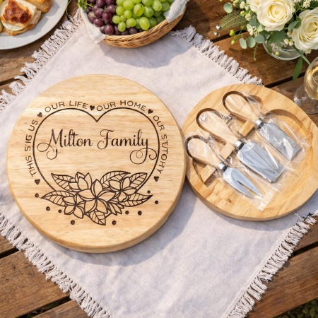 Personalised Cheese Board with Hidden Knives