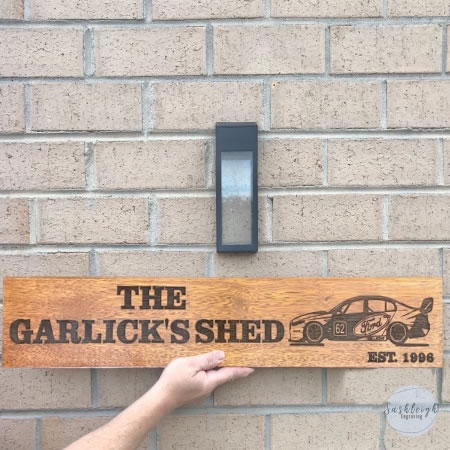 Shed Sign with Car