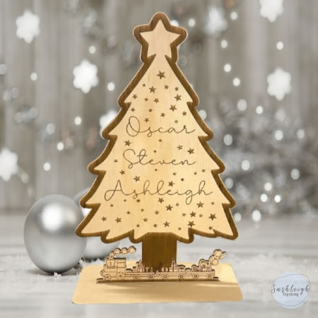 Christmas Tree with Train Personalised