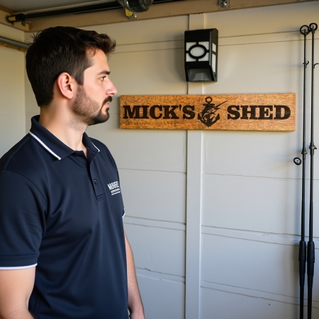 Shed Sign with Anchor and Fish