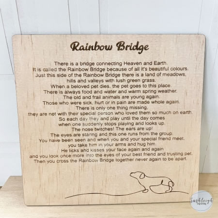 Rainbow Bridge Memorial Plaque for Dogs