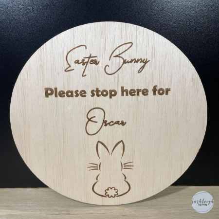 Easter Bunny Stop Here Personalised Sign