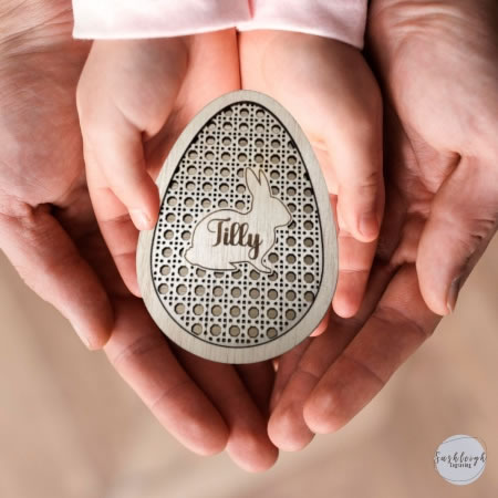 Easter - Rattan Designed Personalised Egg Shape