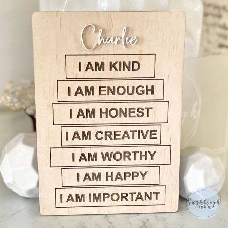 Affirmation Personalised Plaque Building Blocks