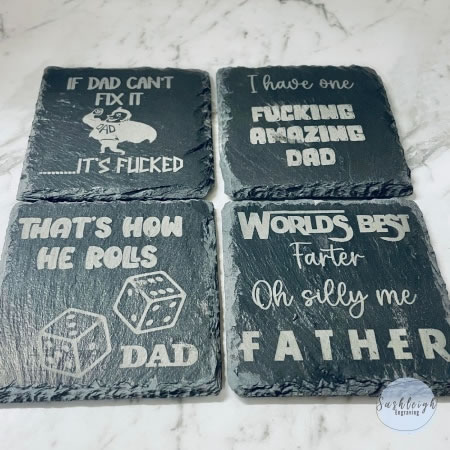 Slate Coasters for Dad