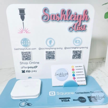 Business - 3D Social Media and Square Card Reader Holder